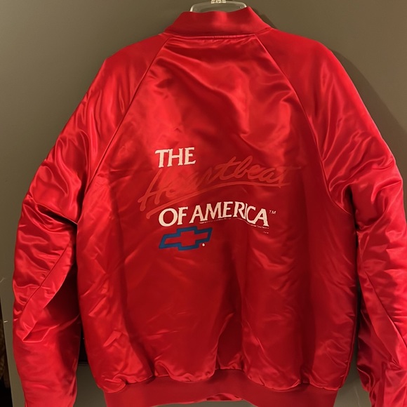 Vintage 90s satin jacket the heartbeat of America snap up - Picture 4 of 4
